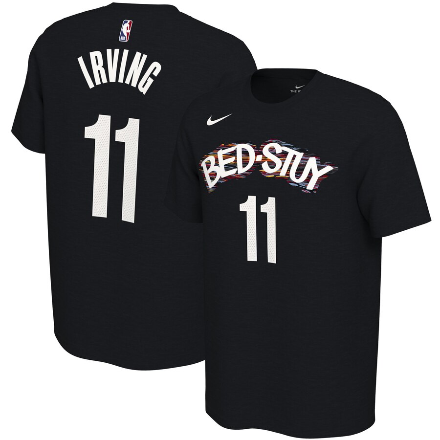 Men 2020 NBA Nike Kyrie Irving Brooklyn Nets Black 201920 City Edition Variant Name  Number TShirt->nba t-shirts->Sports Accessory